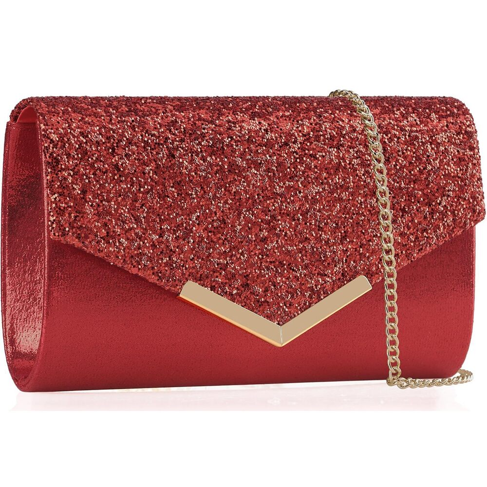 1398 Glitter Clutch Purse - Sparkly Evening Bag Envelope Handbags